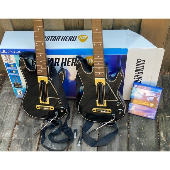 Guitar Hero Live PS4 Bundle 2 Guitars 2 Dongles, & Game Straps Tested 0000654 - Picture 2 of 9
